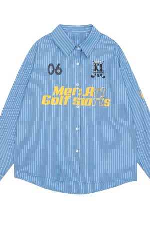 Unisex Striped Sun Protection Shirt with American Letter Print - Casual Loose Fit Summer Jacket