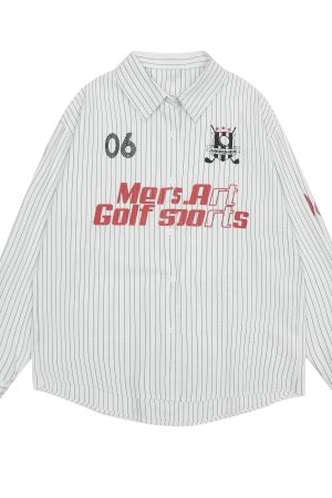 Unisex Striped Sun Protection Shirt with American Letter Print - Casual Loose Fit Summer Jacket