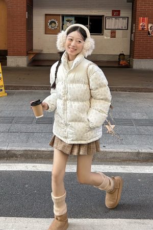 Unisex Winter Thick Cotton Jacket with Leopard Print Splicing and Slogan Embroidery - Trendy National Style Outerwear