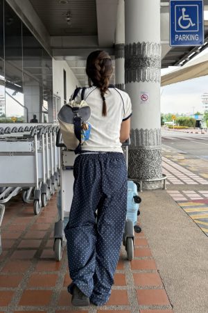 V-Neck Knitted Polo Collar Raglan T-Shirt Top for Women - Summer Casual Street Style, Cool and Comfortable for Hot Girls