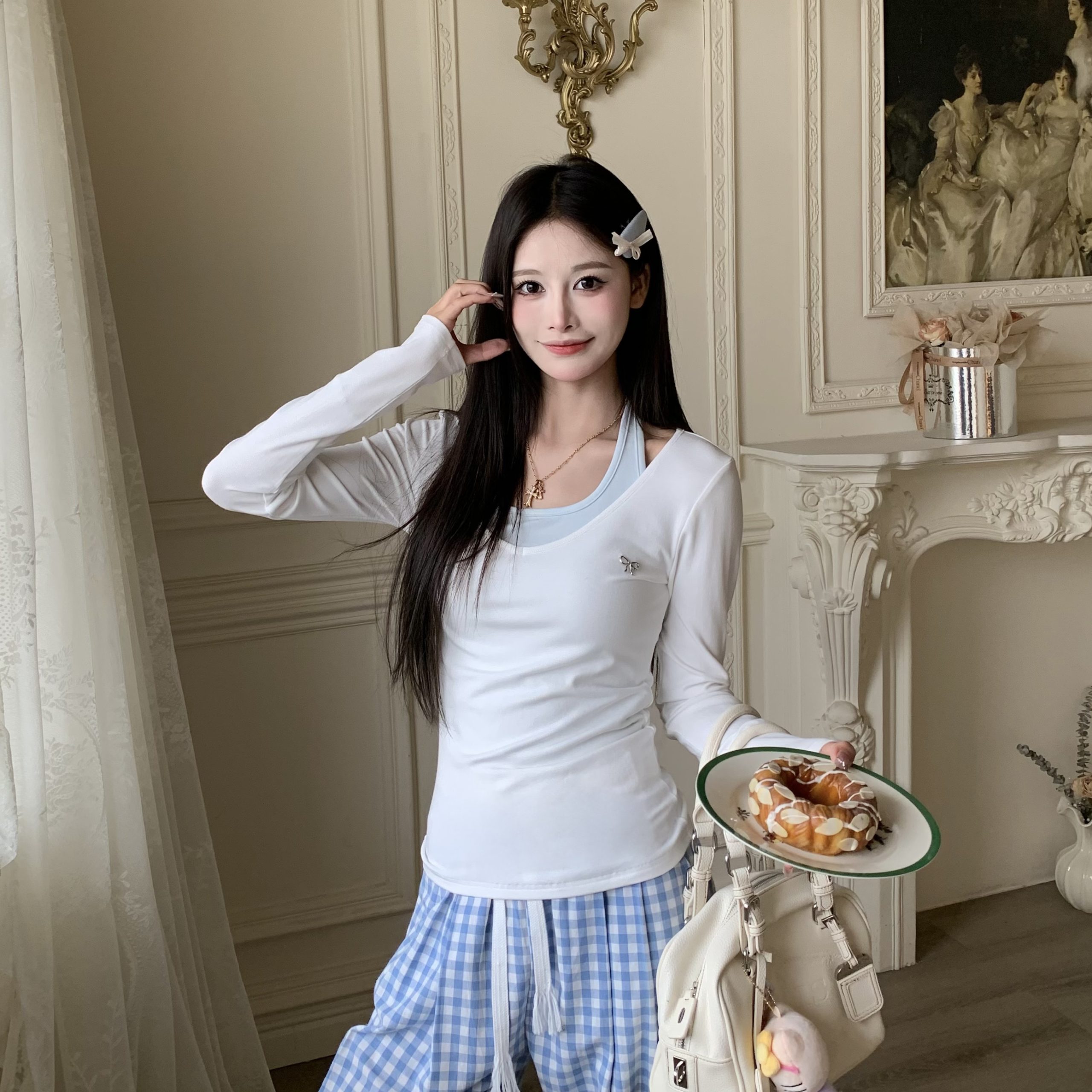 V-neck Long Sleeve Cover-up Halter Tank Top Set - Summer Sun Protection Women's 2-Piece Outfit - Casual Beach Style V-neck Long Sleeve Cover-up Halter Tank Top Set - Summer Sun Protection Women's 2-Piece Outfit - Casual Beach Style