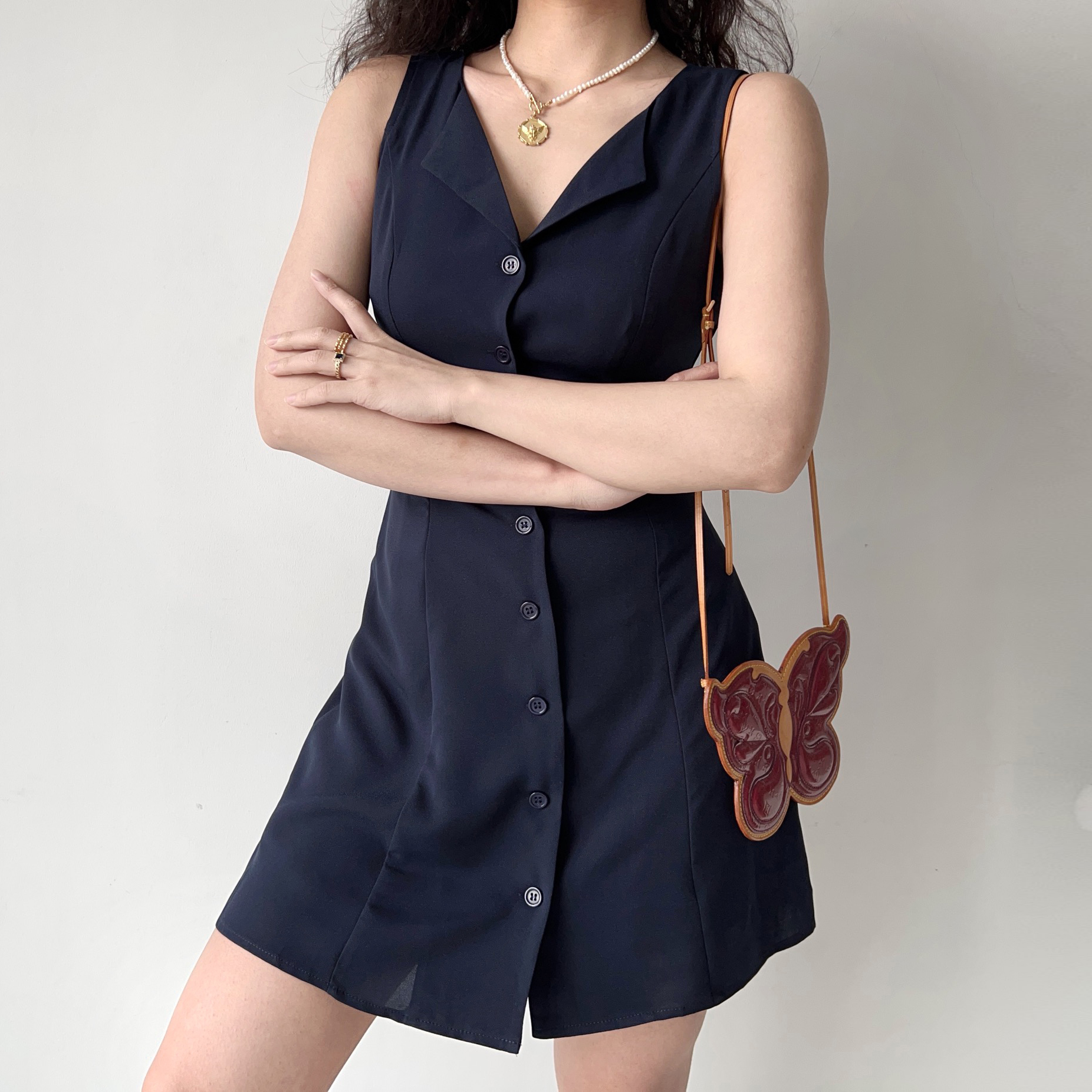 V-Neck Sleeveless Dress for Women - Waist-Cinching Tie-Up A-Line Mini Dress in European American Style, Slimming Design V-Neck Sleeveless Dress for Women - Waist-Cinching Tie-Up A-Line Mini Dress in European American Style, Slimming Design