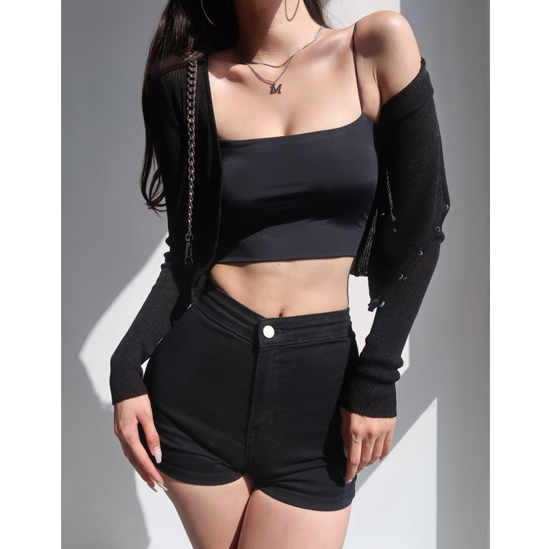 V-Neck Slim-Fit Short Knitted Cardigan for Women - Stylish Summer Long Sleeve Lightweight Top for Air Conditioning & Sun Protection V-Neck Slim-Fit Short Knitted Cardigan for Women - Stylish Summer Long Sleeve Lightweight Top for Air Conditioning & Sun Protection