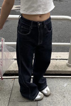 Versatile American Retro Embroidered Wide-Leg Jeans for Men and Women - Trendy Street Style Straight-Leg Pants, Slimming Fit