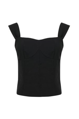 Versatile Black Wide Strap Camisole - 2025 Spring/Summer, French Style, Perfect for Vacation, Y2K Inspired Fashion