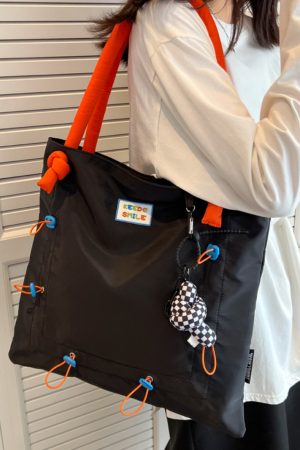 Versatile Large Capacity Nylon Canvas Tote Bag for Women - Summer Casual Shoulder Handbag, Ideal for Students and Everyday Use