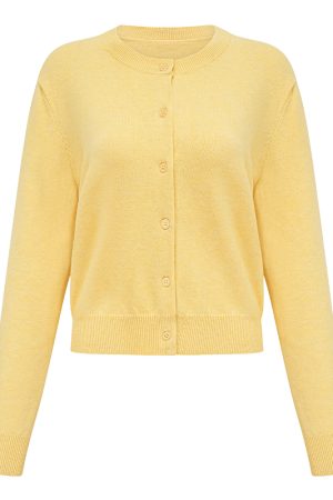 Versatile Long Sleeve Knitted Cardigan Sweater for Women - European and American Retro Solid Color Style