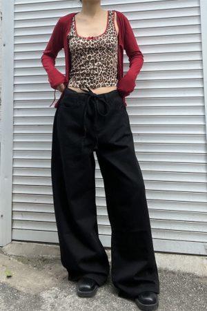 Versatile Loose Fit Wide-Leg Sweatpants with Drawstring - Solid Color, Thin Fabric, Floor-Length, Straight-Leg Style for Women