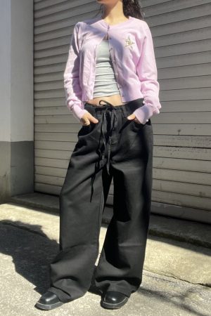 Versatile Loose Fit Wide-Leg Sweatpants with Drawstring - Solid Color, Thin Fabric, Floor-Length, Straight-Leg Style for Women