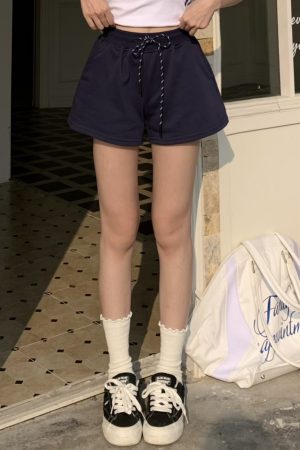 Versatile Mid-Waist Slim A-Line Shorts for Women - Summer Casual Drawstring Hot Pants in Korean Style
