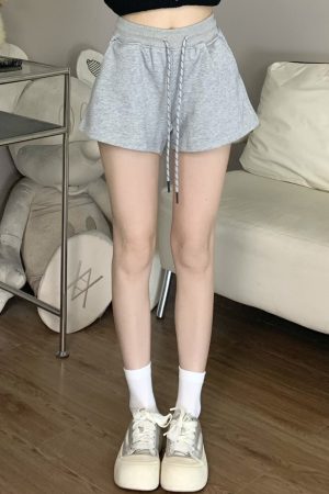 Versatile Mid-Waist Slim A-Line Shorts for Women - Summer Casual Drawstring Hot Pants in Korean Style