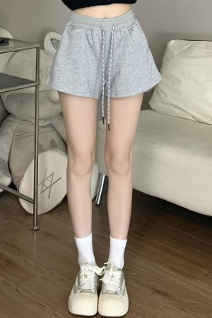 Versatile Mid-Waist Slim A-Line Shorts for Women - Summer Casual Drawstring Hot Pants in Korean Style