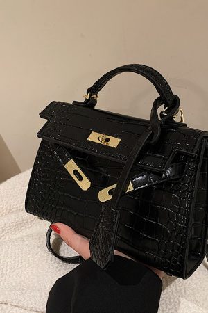 Versatile Retro Crocodile Pattern Crossbody Handbag - Small Square Bag for Spring/Summer 2025, Fashionable Women's Accessory
