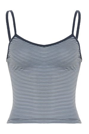 Versatile Striped Camisole and Elastic Checkered Button Low-Waist Casual Shorts Set for Effortless Summer Style