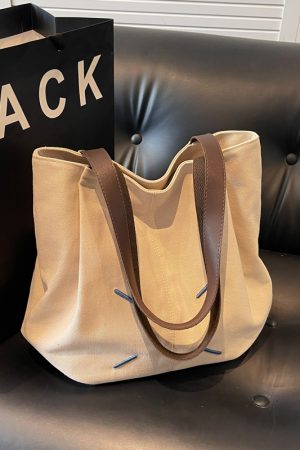 Versatile Women's Canvas Tote Bag - Large Capacity Casual Shoulder Bag for Commuting & Everyday Use