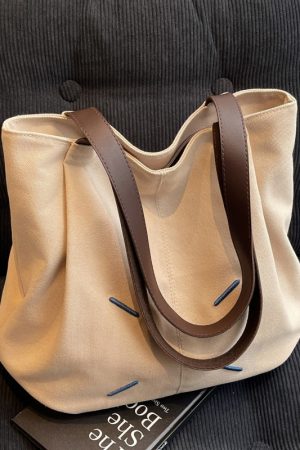 Versatile Women's Canvas Tote Bag - Large Capacity Casual Shoulder Bag for Commuting & Everyday Use