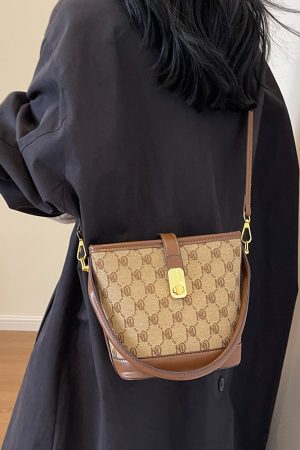 Versatile Women's Color-Blocking Bucket Bag - 2025 Trendy Casual Crossbody Handbag with High-End Appeal