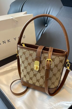 Versatile Women's Color-Blocking Bucket Bag - 2025 Trendy Casual Crossbody Handbag with High-End Appeal