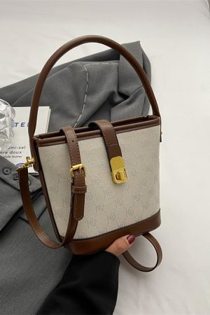 Versatile Women's Color-Blocking Bucket Bag - 2025 Trendy Casual Crossbody Handbag with High-End Appeal