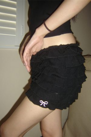 Vintage American Ballet Style Ruffled Puffed Cake Skirt Pants for Women - Cute Girl Aesthetic, Y2K Fashion, Retro Charm