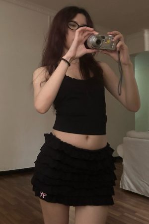 Vintage American Ballet Style Ruffled Puffed Cake Skirt Pants for Women - Cute Girl Aesthetic, Y2K Fashion, Retro Charm