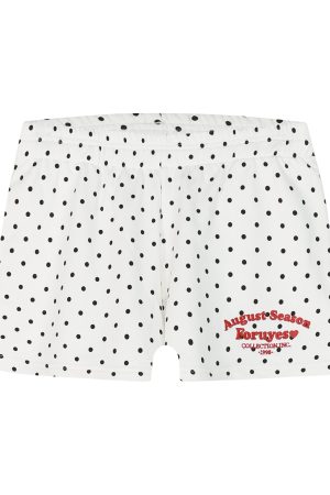 Vintage American Campus Style Polka Dot Embroidered Women's Casual Shorts - Trendy Slim Fit for Y2K and Retro Fashion
