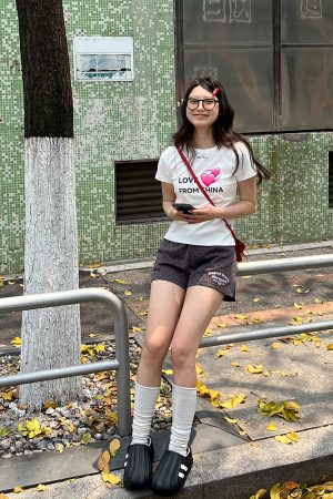 Vintage American Campus Style Polka Dot Embroidered Women's Casual Shorts - Trendy Slim Fit for Y2K and Retro Fashion