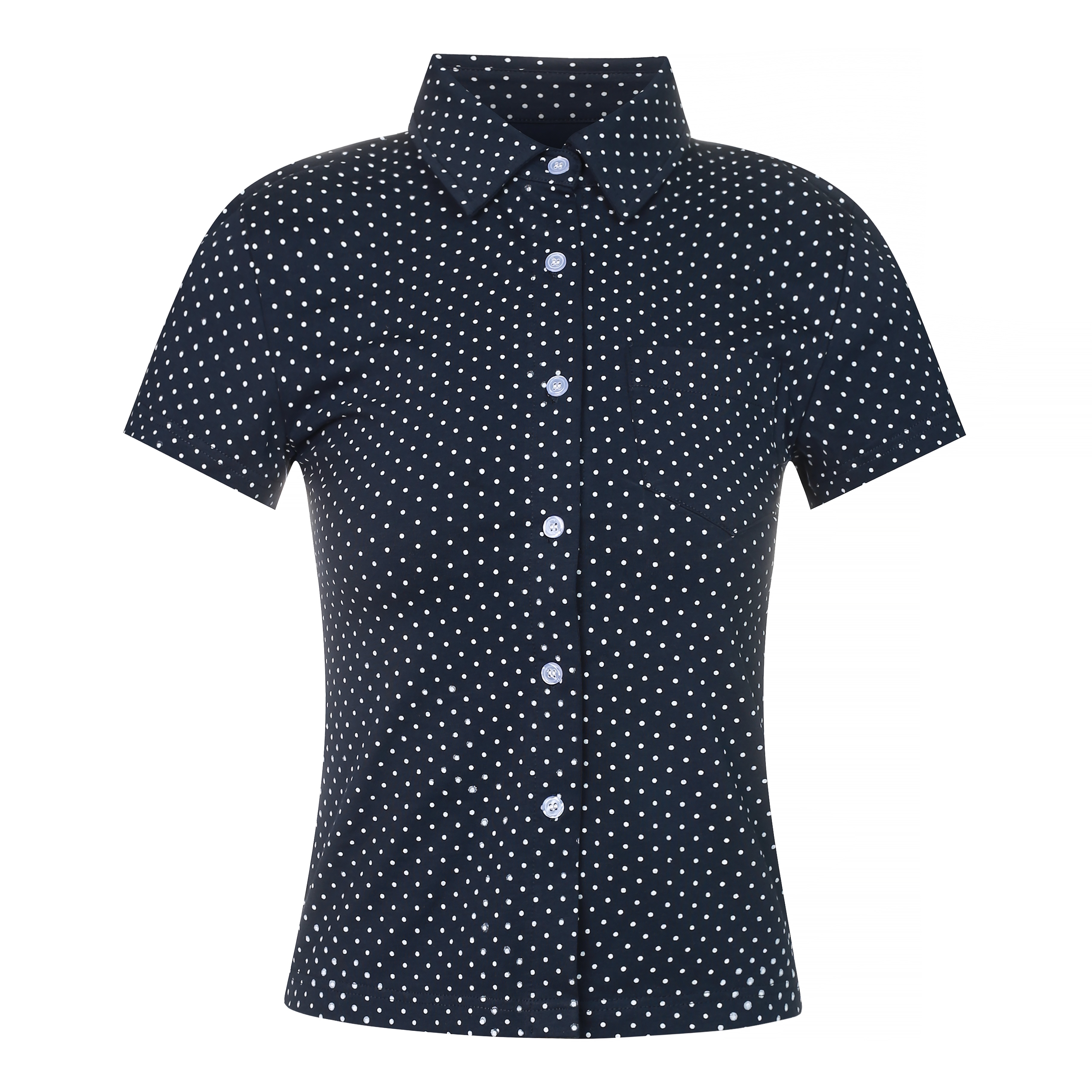 Vintage American Polka Dot Slim Fit Shirt with Shoulder Structure and Waist-Defining Design, Perfect for Y2K and Retro Styles