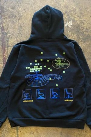 Vintage American Retro Letter Print Loose Hoodie - 400g Heavyweight Charity Support Fashion for Y2K and 90s Style Enthusiasts