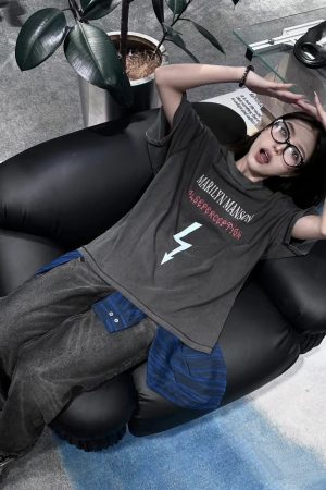 Vintage American Style Retro Marilyn Monroe Short-Sleeve T-Shirt for Men and Women - Y2K Fashion, Washed Look