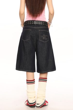 Vintage American-Style Wide-Leg Cargo Capri Pants for Women - Relaxed Fit Casual Slimming Versatile Summer Shorts