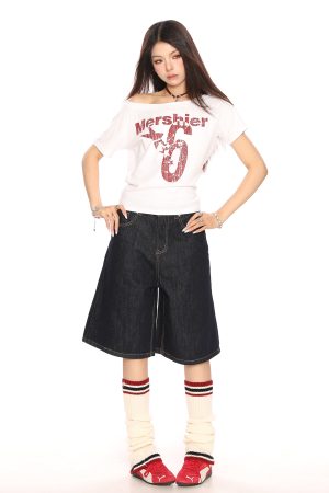 Vintage American-Style Wide-Leg Cargo Capri Pants for Women - Relaxed Fit Casual Slimming Versatile Summer Shorts