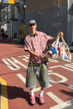 Vintage Dirty Dyed Wide-Leg Denim Capris for Men and Women - Casual Loose Fit Straight-Leg Summer Shorts, American Style