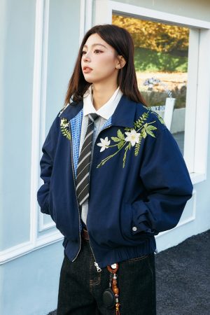 Vintage Double-Sided Striped Jacket with High-Intelligence 3D Embroidery | Old Money Style Fashion Outerwear