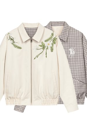 Vintage Double-Sided Striped Jacket with High-Intelligence 3D Embroidery | Old Money Style Fashion Outerwear