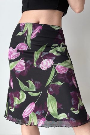 Vintage Floral Fish Tail Skirt for Women - A-line Lace Short Skirt in European and American Style, Perfect for Summer Outfits