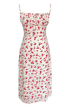 Vintage French Floral Spaghetti Strap Dress - Slim Elegant Long Dress with Waist-Cinching Design, Perfect for Y2K and Summer Styles