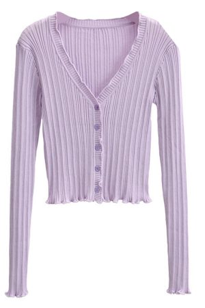 Vintage French Lace Edge V-Neck Buttoned Slim Fit Long Sleeve Knitted Cardigan Sweater for Women