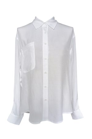 Vintage French-Style Long Sleeve Cardigan - Sheer White Loose Pleated Drape Shirt for Women - Y2K Fashion Essential