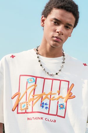 Vintage Heavyweight Short Sleeve T-Shirt with Dopamine Letter Print - Unisex American 90s Style for Men and Women