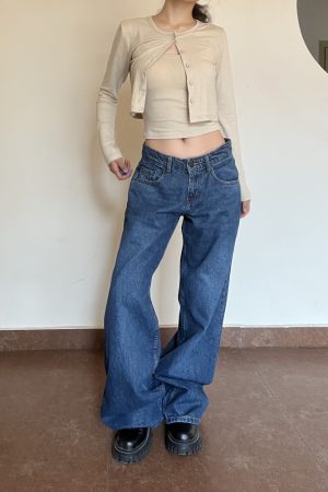 Vintage High-Quality Retro High-Rise Straight Loose-Fit Slimming Washed Denim Jeans for Women - Classic 90s Style