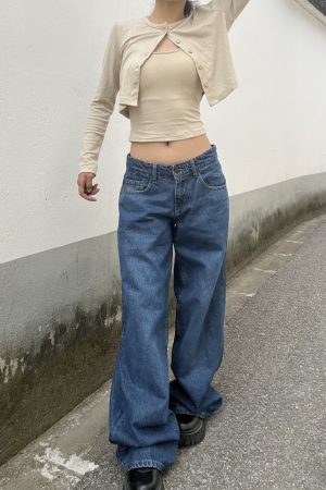 Vintage High-Quality Retro High-Rise Straight Loose-Fit Slimming Washed Denim Jeans for Women - Classic 90s Style