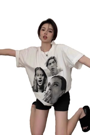 Vintage High Street Plus Size Women's Pure Cotton Loose Short-Sleeve T-Shirt - Sweet and Spicy Niche Design, Casual Style