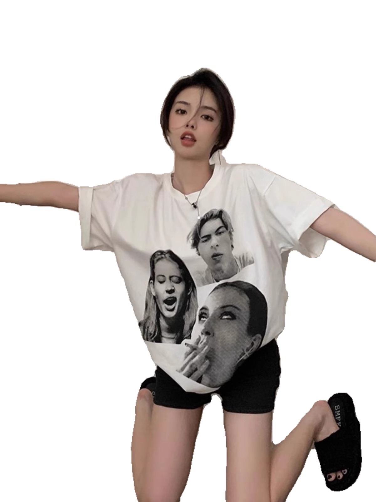 Vintage High Street Plus Size Women's Pure Cotton Loose Short-Sleeve T-Shirt - Sweet and Spicy Niche Design, Casual Style Vintage High Street Plus Size Women's Pure Cotton Loose Short-Sleeve T-Shirt - Sweet and Spicy Niche Design, Casual Style