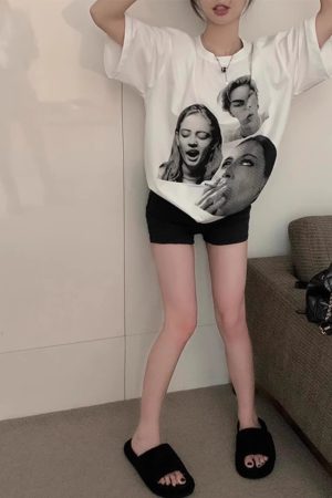 Vintage High Street Plus Size Women's Pure Cotton Loose Short-Sleeve T-Shirt - Sweet and Spicy Niche Design, Casual Style