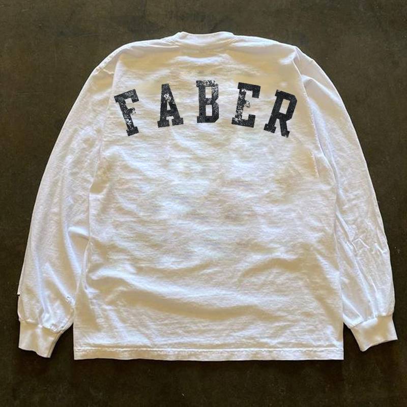 Vintage Hong Kong Style Heavyweight 280g Long Sleeve T-Shirt for Couples - Minimalist Loose Fit Fashion Top