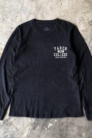 Vintage Hong Kong Style Heavyweight 280g Long Sleeve T-Shirt for Couples - Minimalist Loose Fit Fashion Top