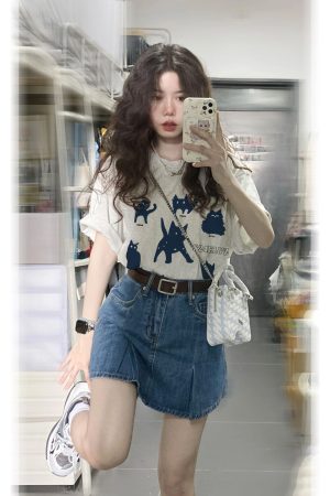 Vintage-Inspired Pure Cotton Loose Fit Short Sleeve T-Shirt for Men and Women, Plus Size, Niche Half-Sleeve Trendy Top