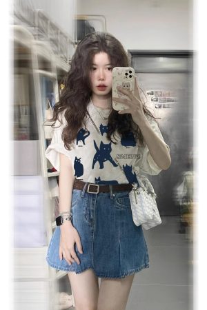 Vintage-Inspired Pure Cotton Loose Fit Short Sleeve T-Shirt for Men and Women, Plus Size, Niche Half-Sleeve Trendy Top