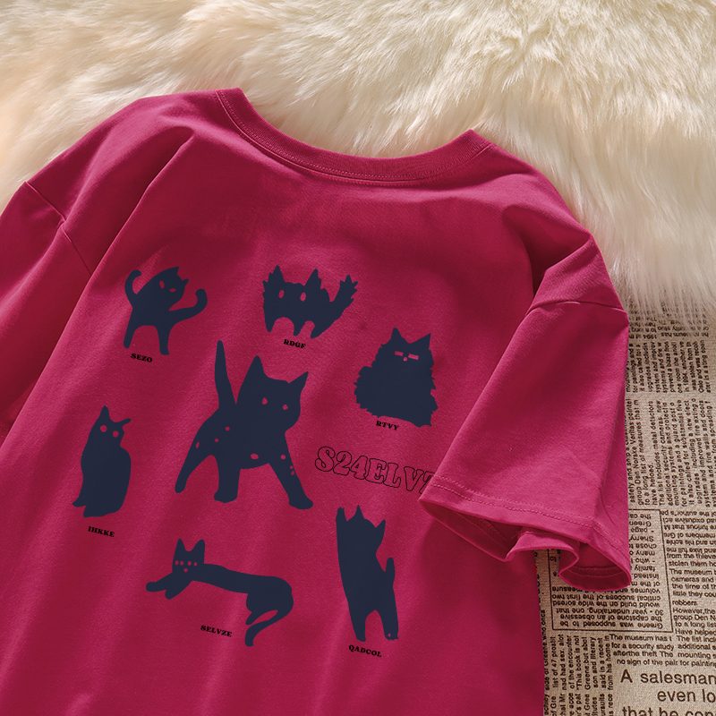 Vintage-Inspired Pure Cotton Loose Fit Short Sleeve T-Shirt for Men and Women, Plus Size, Niche Half-Sleeve Trendy Top Vintage-Inspired Pure Cotton Loose Fit Short Sleeve T-Shirt for Men and Women, Plus Size, Niche Half-Sleeve Trendy Top